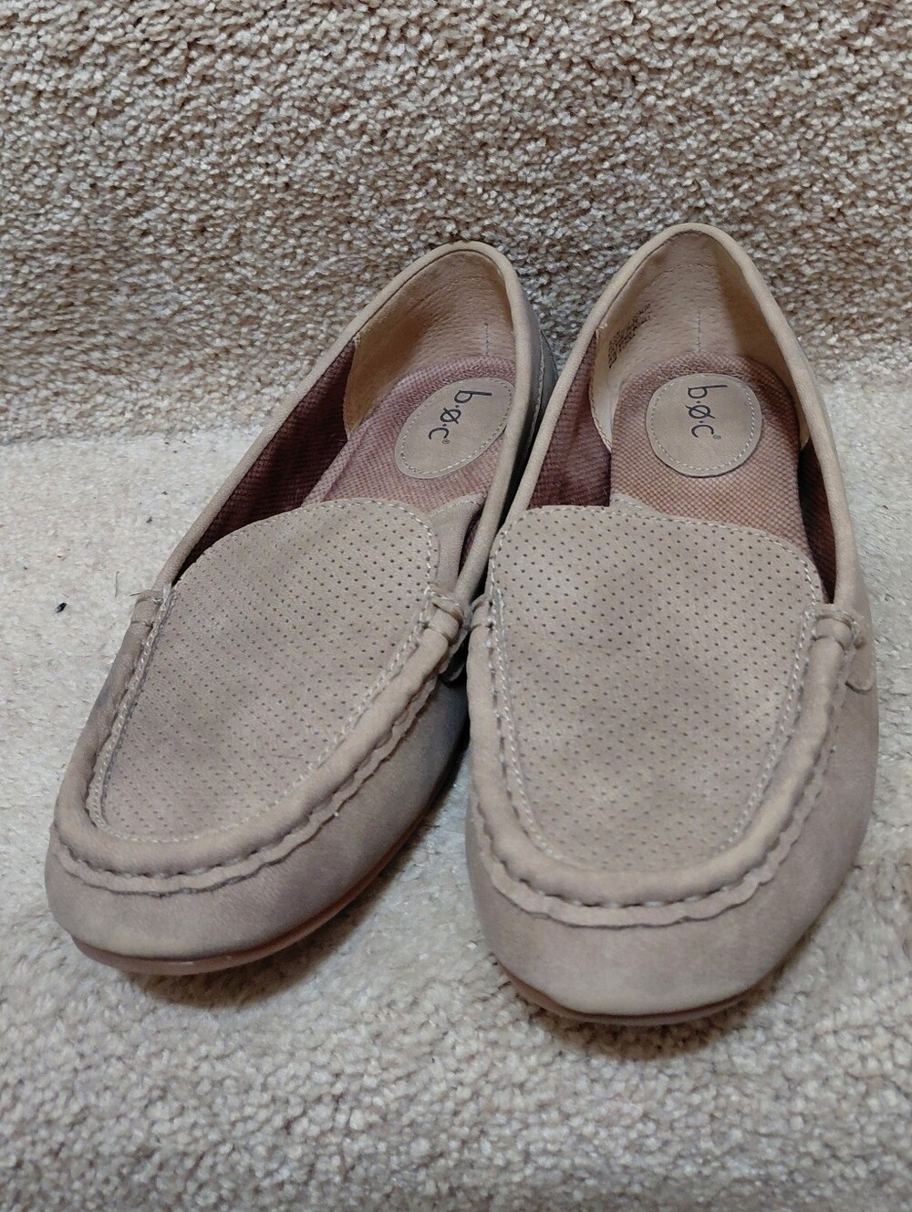 b.o.c. Neutral Taupe Suede Slip-On Loafers